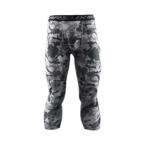ArSuxeo Men's Size Lg Sports Camoflage Compression Bottoms 3/4 Running Leggings